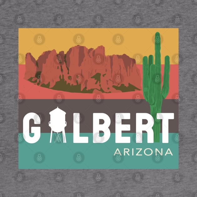 Gilbert Arizona Water Tower Cactus Superstition Mountains by Hevding